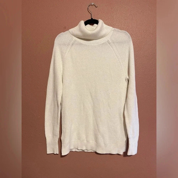 J. Crew Mercantile Thermal waffle knit Turtle Neck Sweater medium - Picture 1 of 2